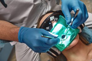 Endodontist during root canal treatment